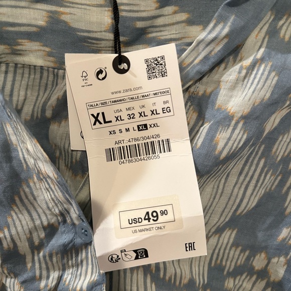 Zara blouse button down 4786/304/426 - Picture 8 of 9